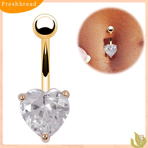 Fresh| Anting Tindik Perut / Pusar Berlian Imitasi Model Hati / Bintang Untuk Wanita