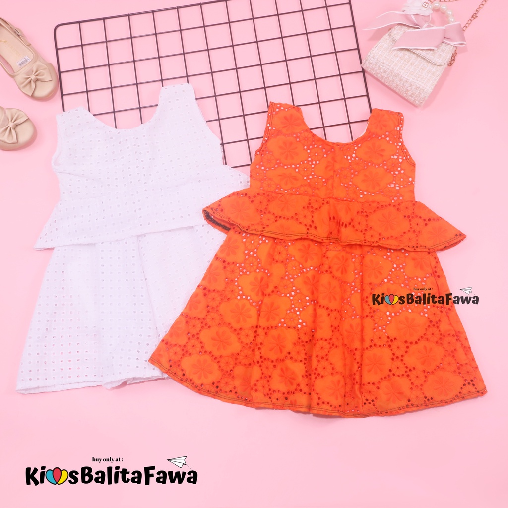 Dress Inara Bayi 0-6 Bulan / Dres Brukat Anak Perempuan Kondangan Baju Kensi Premium Gaun Pesta Murah