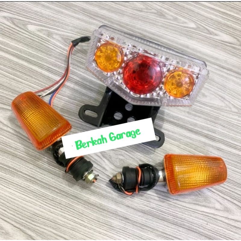 Lampu Stop Belakang Plus Dudukan Stop Lamp Plus Sen RX-King Rx-K