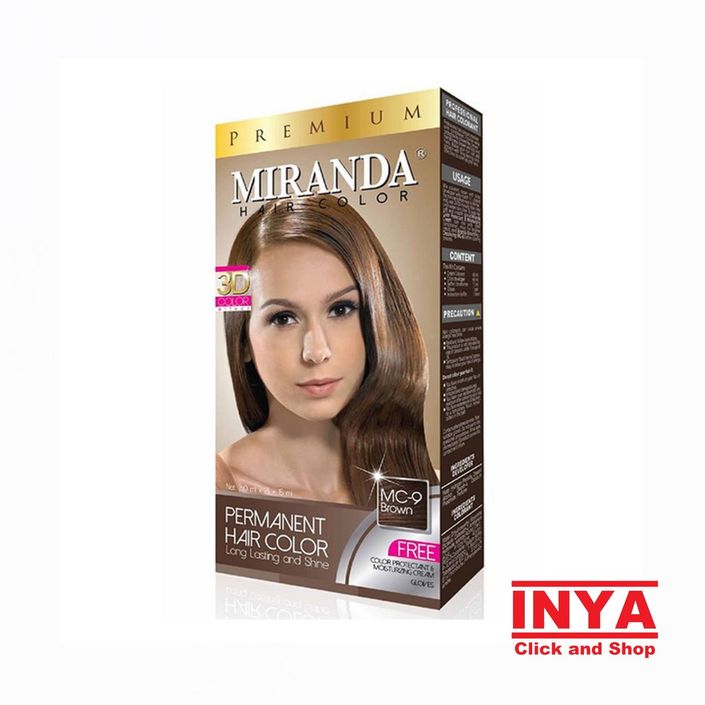 MIRANDA MC-9 BROWN - Pewarna Rambut  (30mlx2)+10ml - Semir Rambut