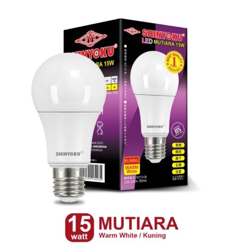 BOHLAM BOLA LAMPU LED SHINYOKU 15W 15Watt 15 watt KUNING WARM WHITE