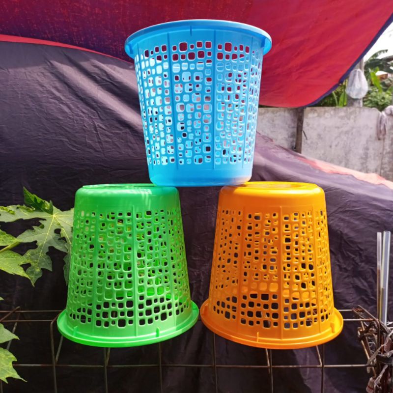 keranjang / tempat sampah medium biru orange hijau