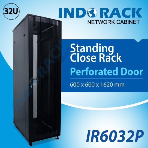 Indorack IR6032P Standing Close Rack 32U Perforated Door Depth 600mm STANDING CLOSE RACK DOOR DEPTH