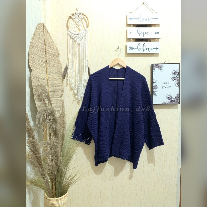 KARDIGAN OVERSIZE | OVERSIZE PREMIUM | CARDY OVERSIZE | KARDIGAN TEBAL-Krem Muda