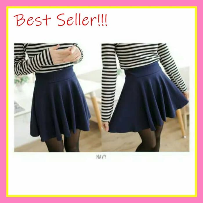 Midi Flare Skirt Rok Pendek Flare Scuba Midi