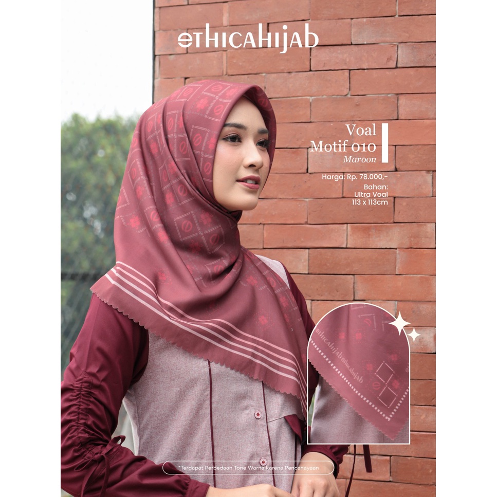 ETHICA HIJAB VOAL MOTIF 010 SEGI EMPAT | ETHICA | ETHICA HIJAB | HIJAB SEGI EMPAT