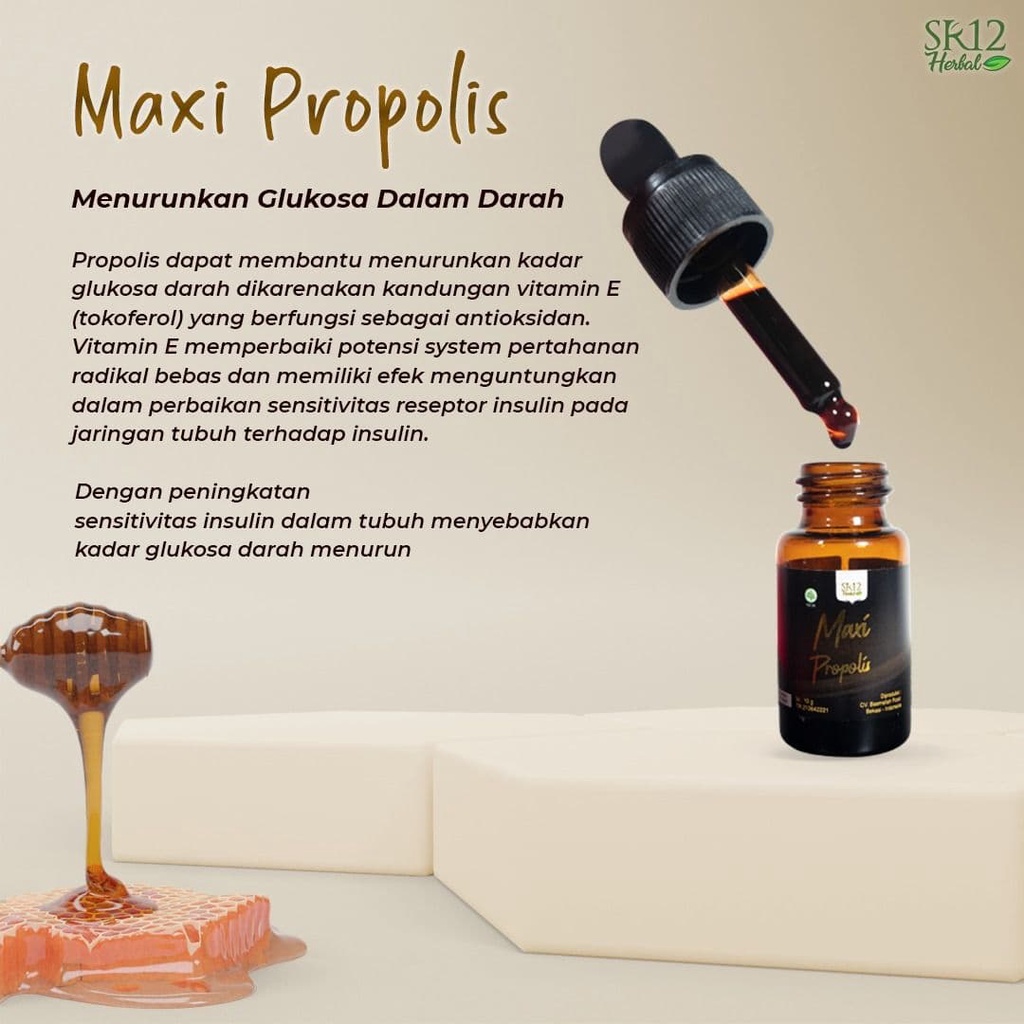 SR12 HERBAL SKINCARE MAXI PROPOLIS / PROPOLIS ASLI / MENJAGA DAYA TAHAN TUBUH / MENURUNKAN GLUKOSA DARAH / SEBAGAI ANTI BAKTERI