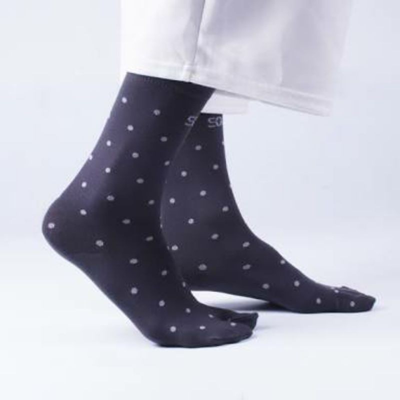 Kaos Kaki SOKA Essentials Polkadot - Kaos kaki Jempol Pendek Size M Motif-M-DarkGrey|AbuTua