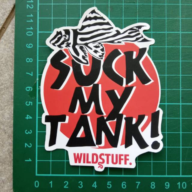 Sticker Wildstuff - Suck My Tank Zebra Pleco