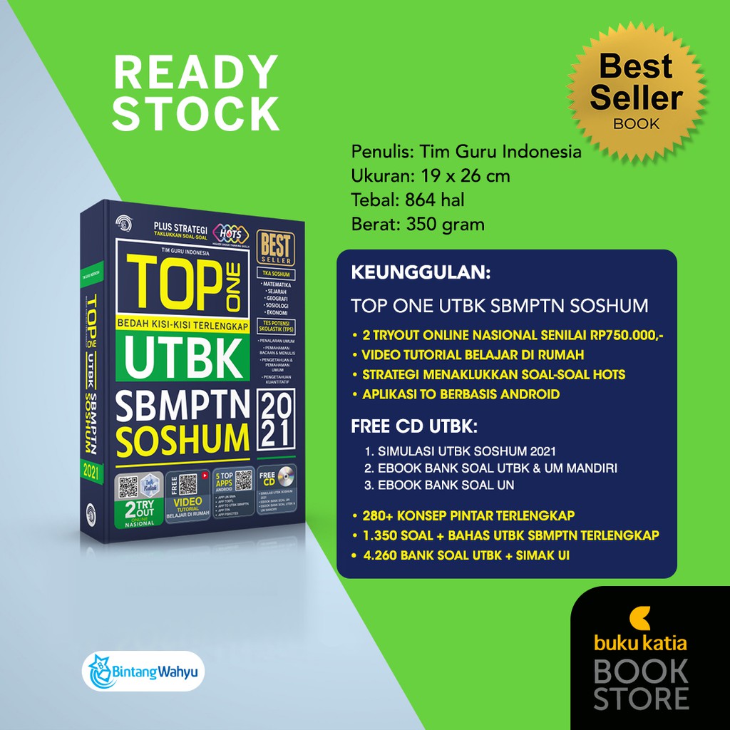 TOP ONE UTBK SBMPTN SOSHUM 2021 + CD (READY)