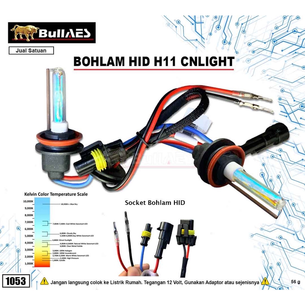 Bohlam Hid H11 Merk Cnlight Straightshape I Bulb H11 35 Watt