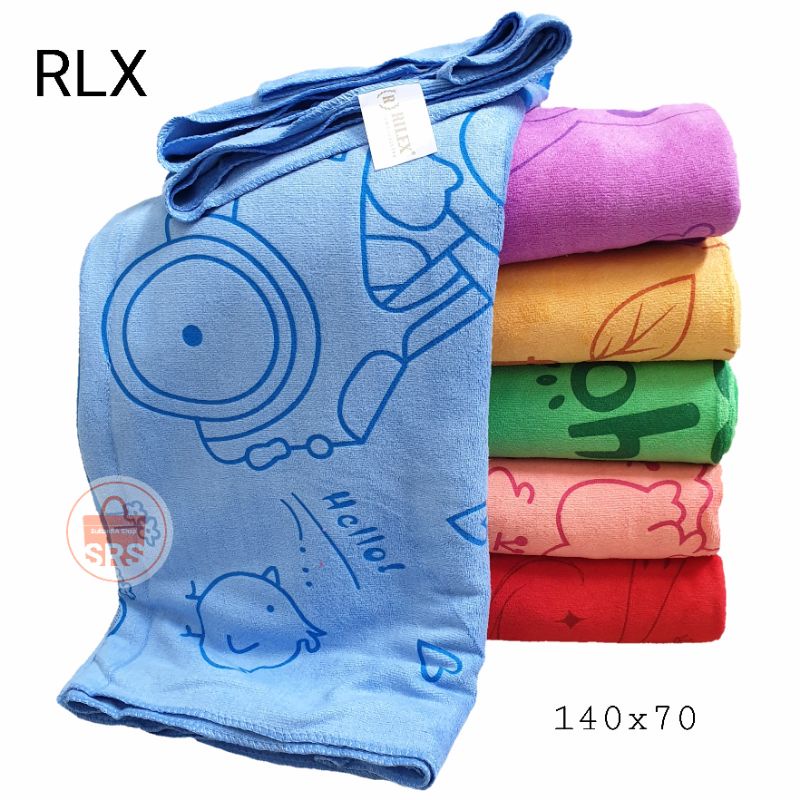 Handuk Bayi Microfiber JUMBO 140x70 cm | 120x60cm Handuk Motif Caracter Motif Random