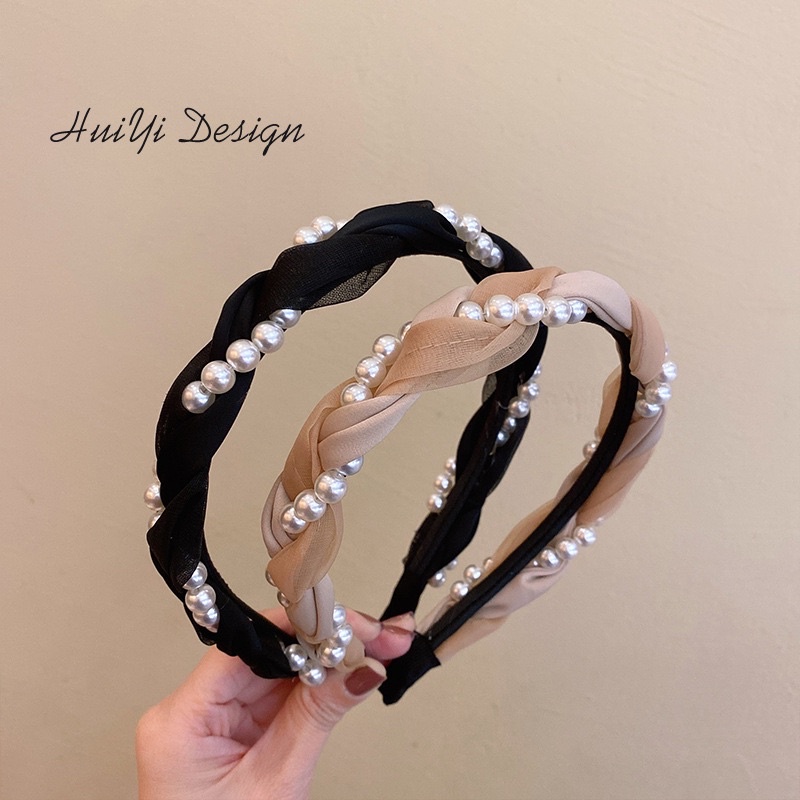 Bando -117 Wanita Elegan Aksen Mutiara + Berlian Imitasi Mewah untuk Pesta Pernikahan / Ulang Tahun