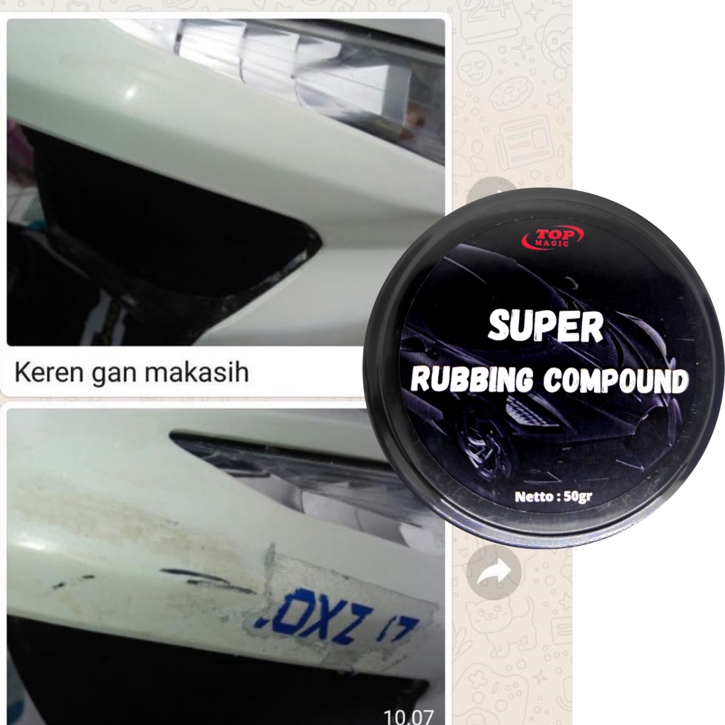 TOP SUPER RUBBING COMPOUND Ampuh Menghilangkan Noda Baret Lecet Pada Body Motor Mobil Helm Permanen