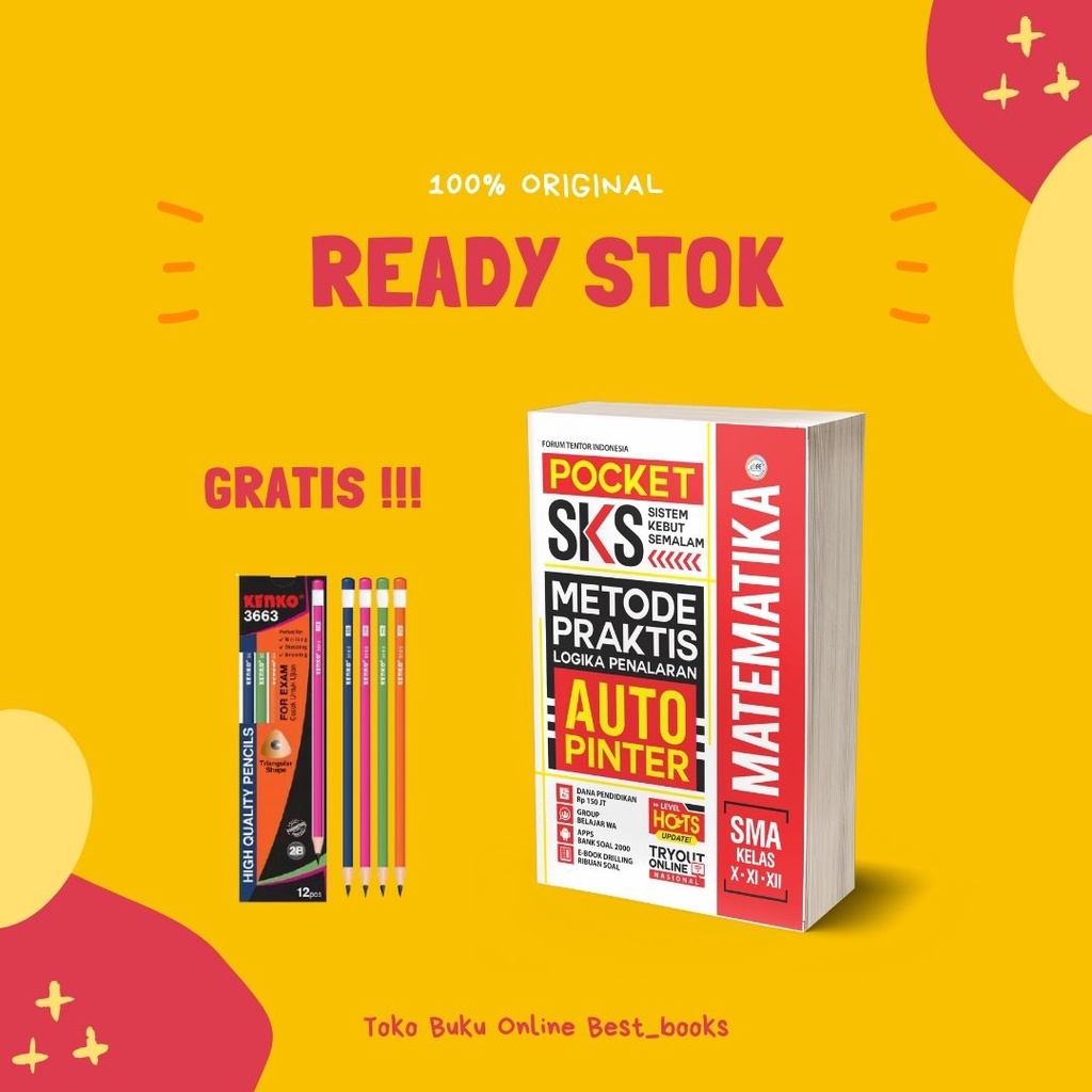 PAKET SKS SMA IPA | POCKET SKS MATEMATIKA,KIMIA,FISIKA,BIOLOGI SMA-MATEMATIKA