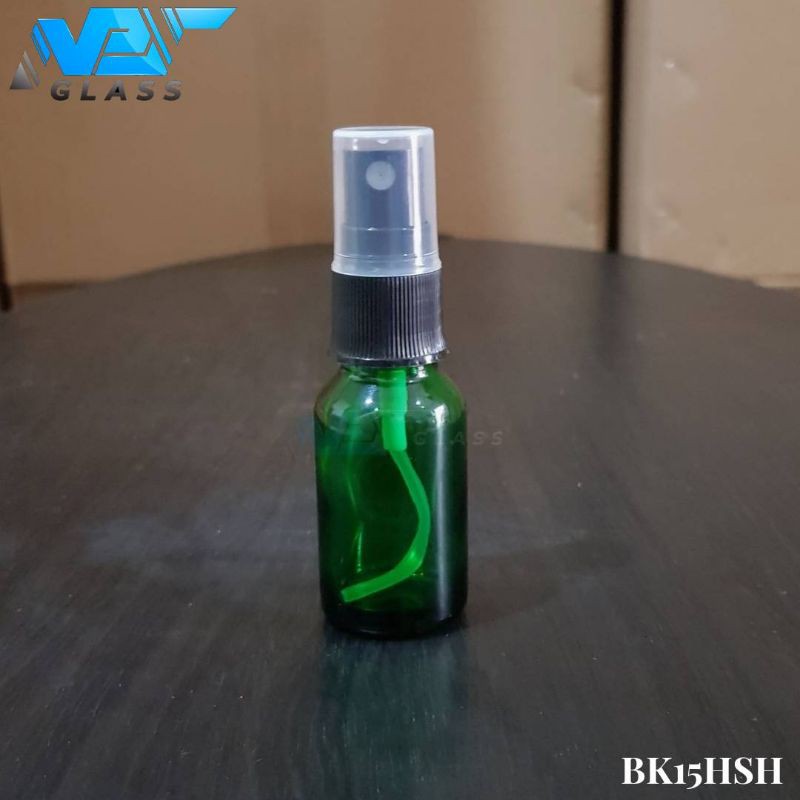 botol spray 15ml kaca hijau tebal / botol serum 15ml kaca hijau