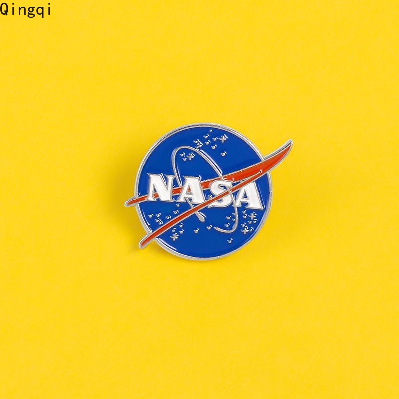 Bros Pin Enamel Logo Blue N A S A Space Lover Untuk Aksesoris Hadiah
