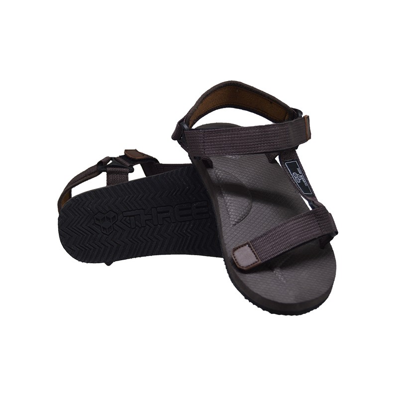 THREE BOX - Sandal Gunung Tali Massive Pria Wanita Brown Outdoor Traveling Hiking ORIGINAL