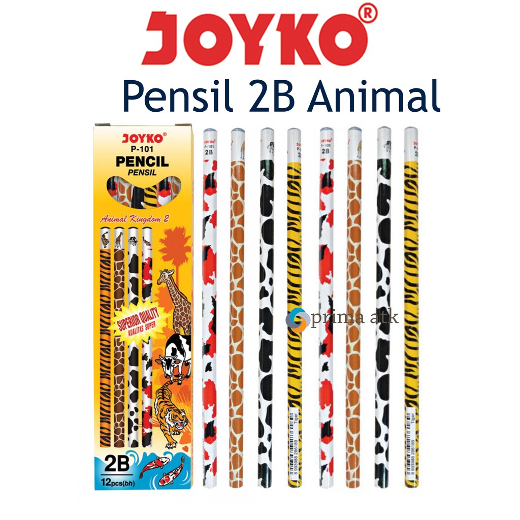 

PENCIL PENSIL 2B KARAKTER JOYKO 1 LUSIN PACK WARNA HITAM MURAH ASLI LUCU UNIK P-101