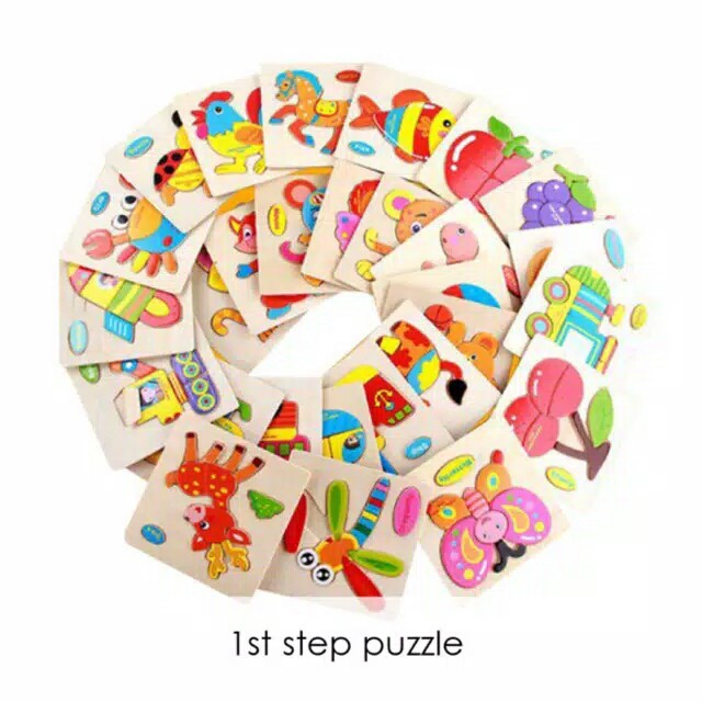 1ST STEP Puzzle Anak Mainan Puzzle Kayu Anak Puzzle Jigsaw Anak