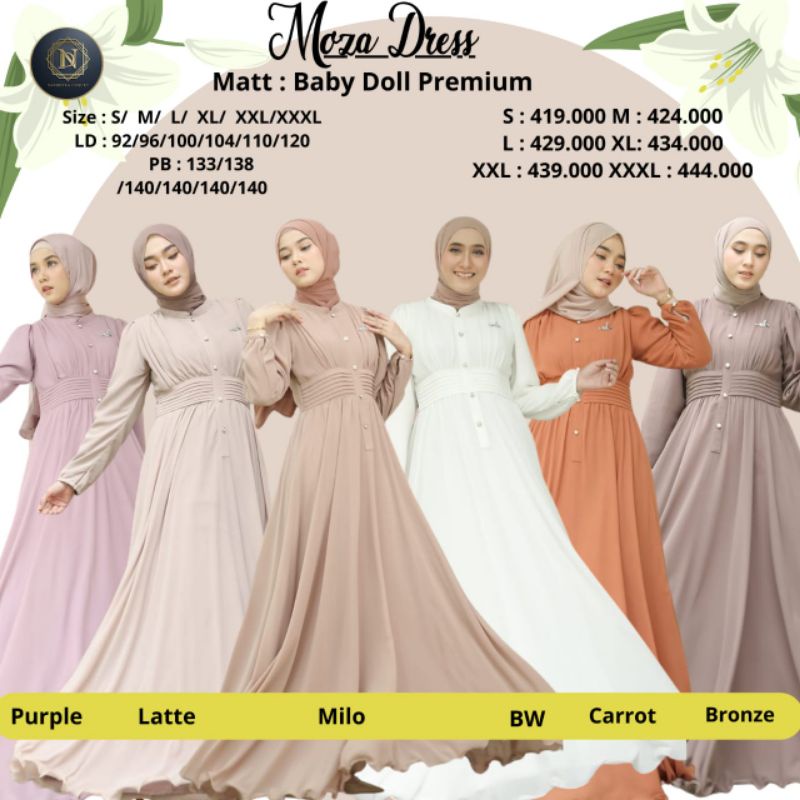 MOZA DRESS BY NADHEERA LUXURY ✔️ COD ✔️ OUTFIT BEEKUNJUNG HARI LEBARAN
