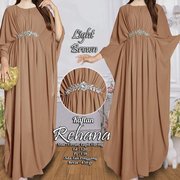 kaftan modern terbaru muslim cantik kaftan busui ceruty premium rehana