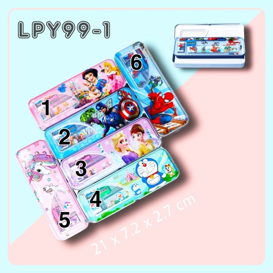 

SJS Kotak Pensil Kaleng 2 Susun/Tin Case Pencil Box/Set Alat Tulis