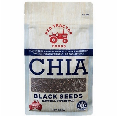

Red Tractor Australian Chia Black Seeds 500gr/ Gluten Free/ High Fibre/ Omega 3 Ala/ Import