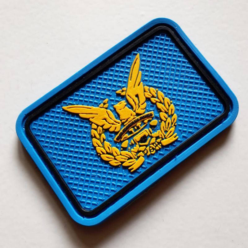 patch rubber logo TNI AU angkatan udara/rubber patch tni au/tempelan emblem karet velcro