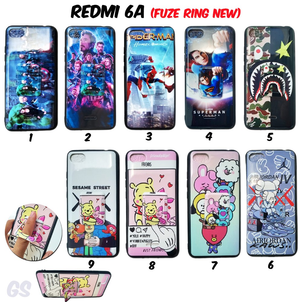 Casing hp REDMI 6A  Fuze ring Motif kartun hardcase