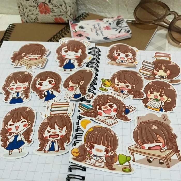 

Estudio 14pcs sticker pack stiker cute girl BG25