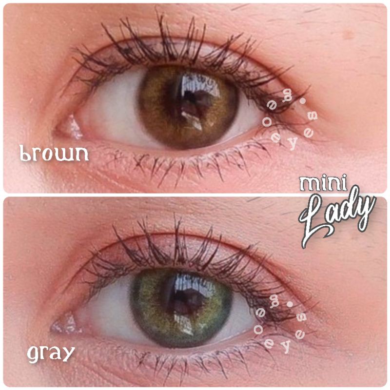 Softlens Kitty Kawaii Mini Lady - Soflens Warna Gray Brown bisa Minus