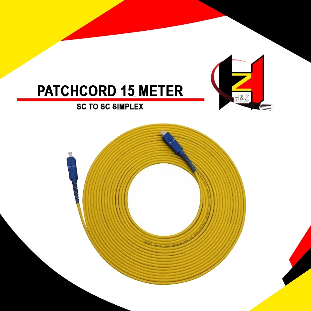 Patchord / Patchcord SC-SC UPC 15 Meter 3mm Simplex Pabrikan Panjang 15 Meter