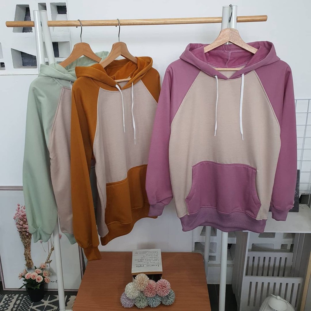 Zanah Hoodie Mix Regland-Sweater Hoodie Unisex Gaya Terbaru