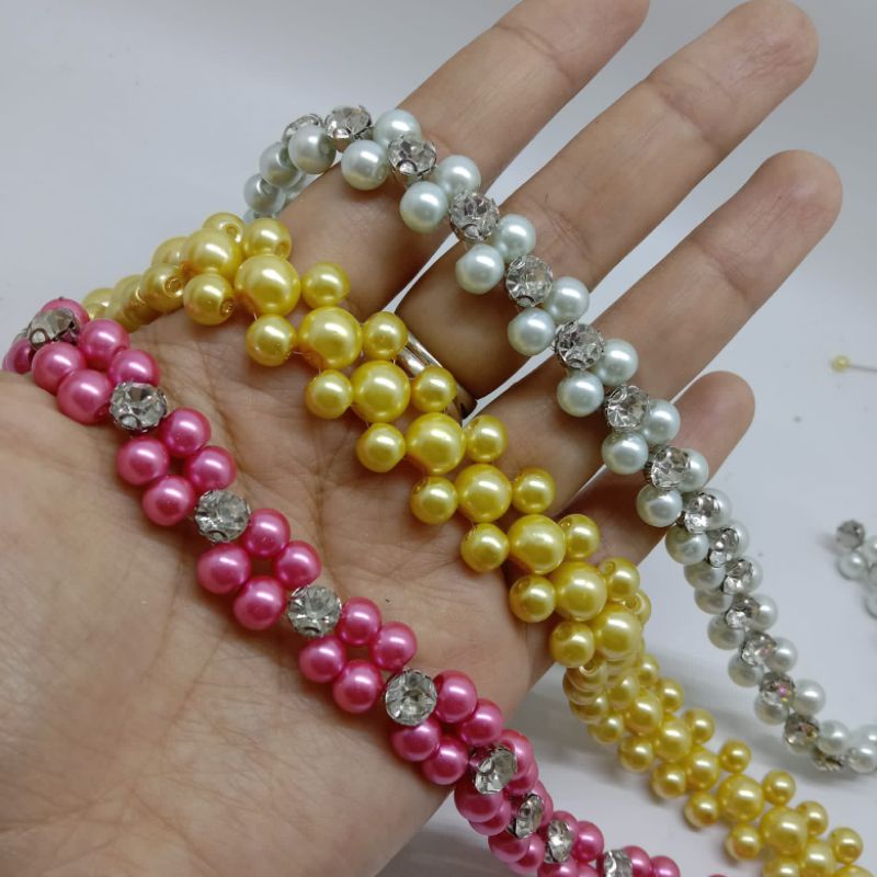 Mutiara rangkai/payet mutiara per 1cm
