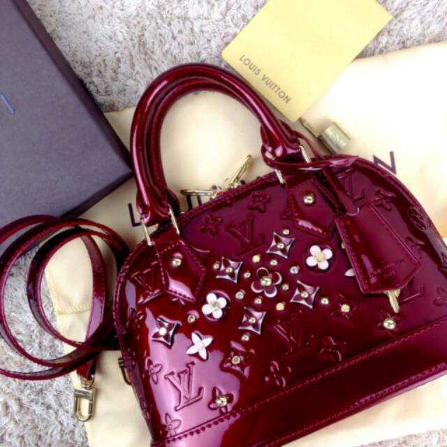 LV - LOUIS VUITTON Flower Alma Vernis Bag BB #M91906 W | Tas Wanita Import Branded Batam Fashion