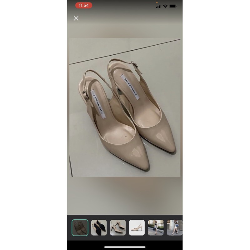 sappun original roils slingback stiletto heels size 37 cream