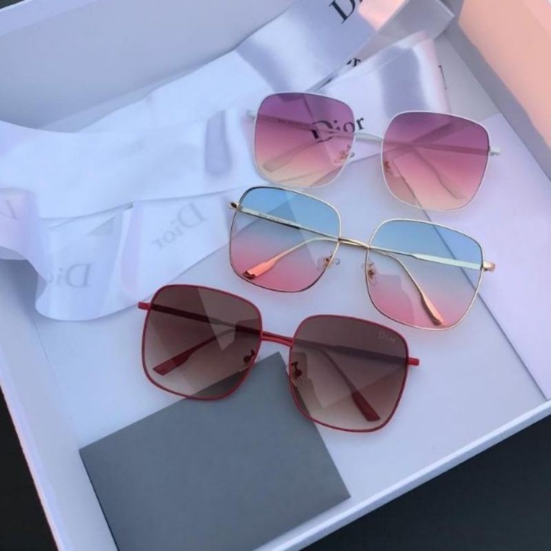 COD (Kualitas Tinggi) Kacamata Bingkai Logam Oversized Wanita Mengemudi Kacamata Sun Kaca mata Hitam Fashion Korea Sunglasses Unisex
