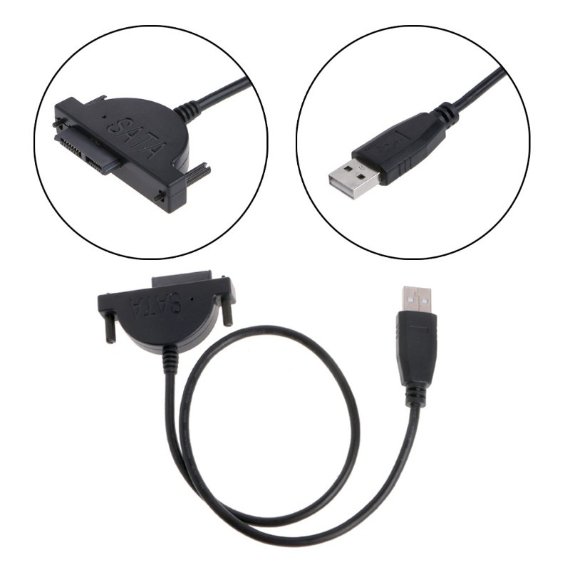 CRE  External USB To SATA 13Pin(7+6) Laptop DVD CD ROM Optical Drive Adapter Cable