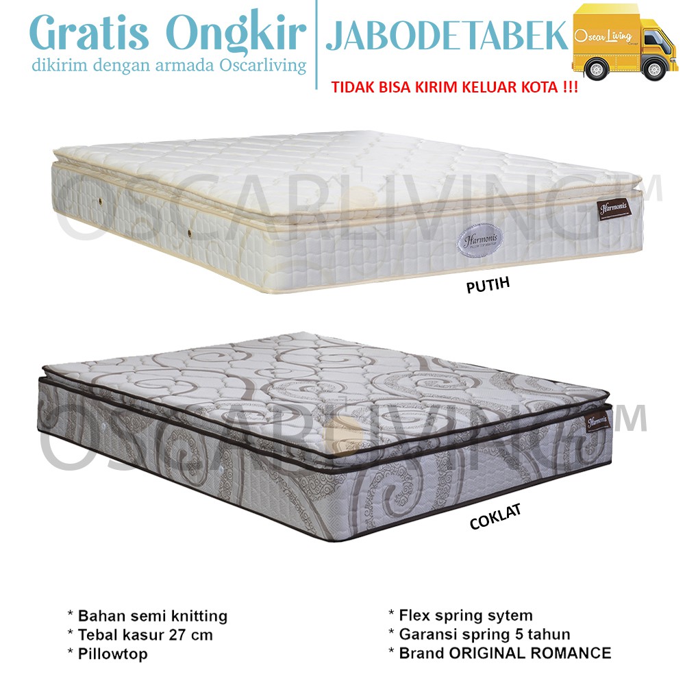 Romance Harmonis Kasur Spring Bed Pilowtop / Kasur Saja Mattress Springbed Pillow Top JABODETABEK