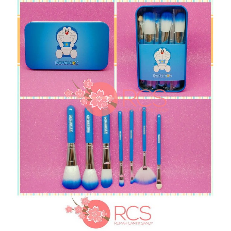 KUAS MAKE UP DORAEMON 7 in 1 ~ BRUSH KALENG / MakeUp Brush ~KUAS WAJAH