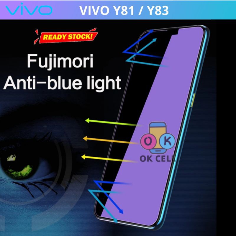 Tempered Glass Anti Blue Light Vivo Y81 Y83 TG Anti Gores Radiasi Full Layar Screen Protector