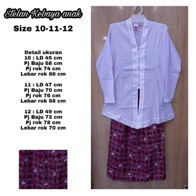 Stelan Kebaya sekolah anak sd kelas 1/6
