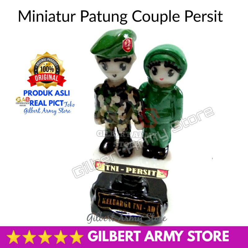 Minatur Patung Couple Tni Persit Pasangan Dashbor mobil accesories kado unik Murah Gilbert Army Store