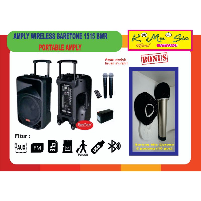 Ampli portable wireless Baretone 15BWR 1515 BWR Praktis