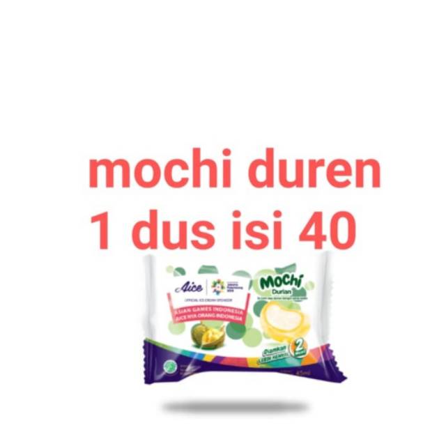 

Eskrim Aice Mochi Durian Duren 1 dus 40 pcs