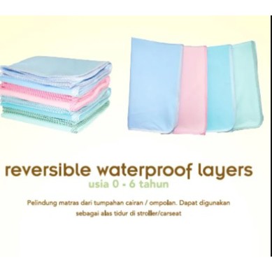 Babybee Reversible Waterproof Layers Perlak Alas Ompol Bayi Warna Random