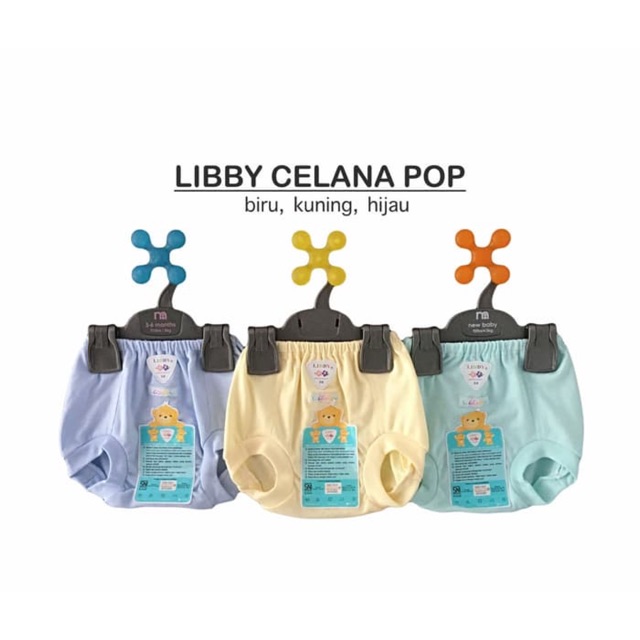 Libby CELANA POP / KACAMATA Bayi Anak Polos (1set=3 pcs) Popok Celana Anak Bayi UNISEX