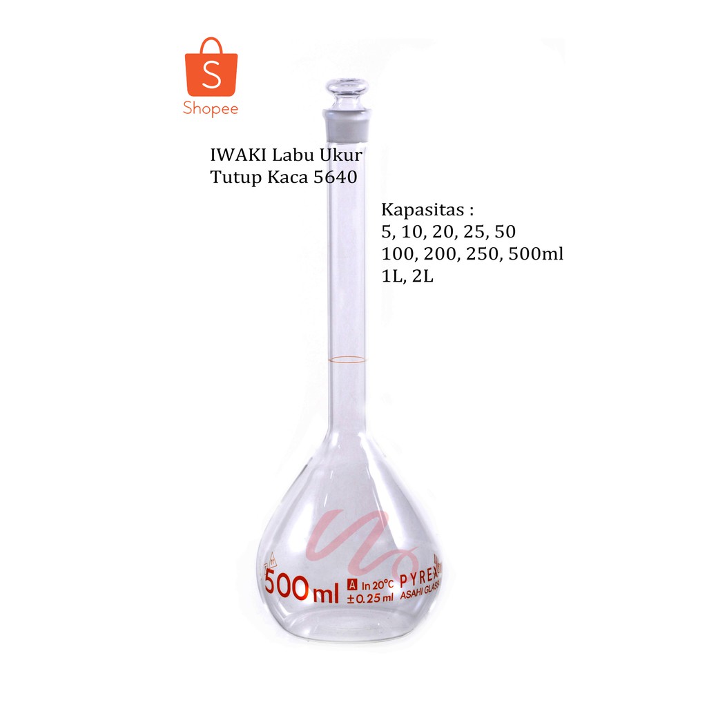 Labu Ukur Tutup Kaca 1000ml IWAKI Class A 5640-1000