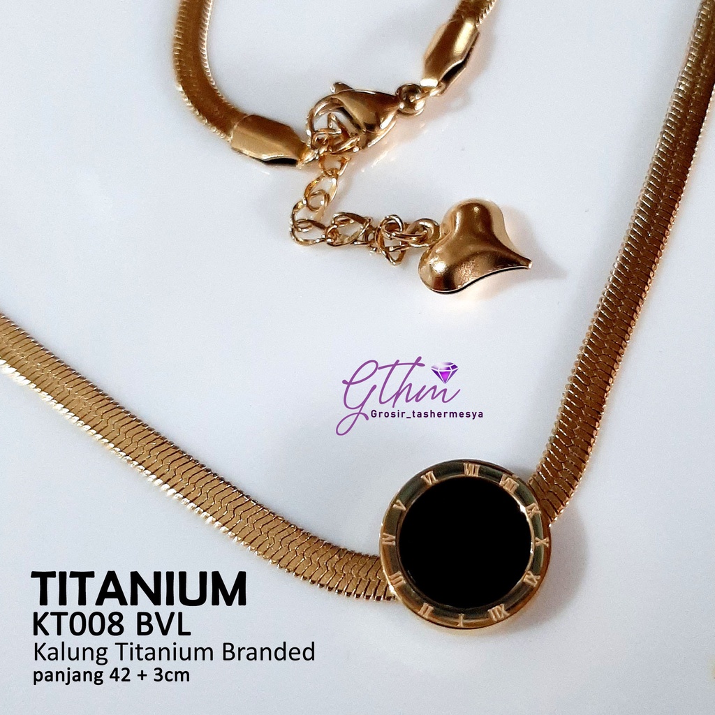 Kalung Titanium gold plat rosegold 316L N21001